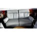 TRENTO LEATHER LOUNGE SUITE 2.5 SEATER + 2 SINGLE RECLINERS - ALL ELECTRIC - VILLA MORNING FOG - RRP$5900 