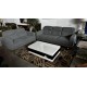 FABRIC BLUE THREE SEATER AND TWO SEATER LOUNGE SUITE RRP $6500 