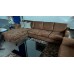 CHOCOLATE MICROSUEDE LOUNGE SUITE - 3 SEATER & CHAISE + 2 SEATER