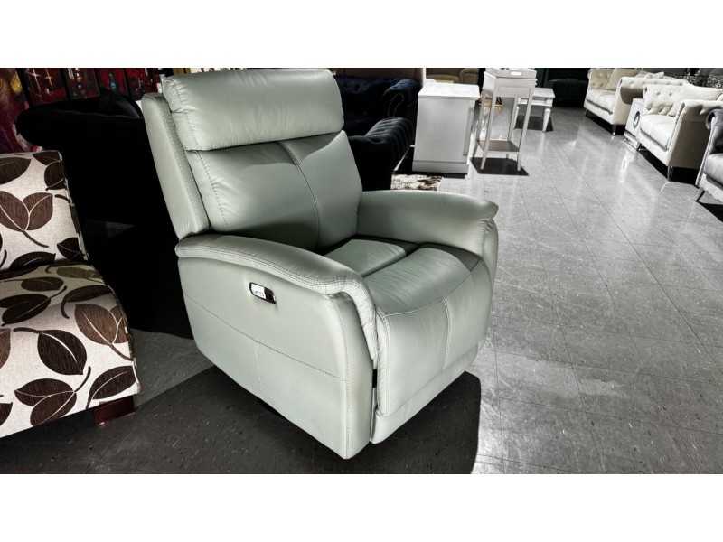 DIXON LEATHER ELECTRIC RECLINING SWIVEL CHAIR (EHR) VILLA MENTA - RRP$1970 