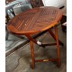 ROUND OUTDOOR FOLDING TEAK TABLE - NEW 