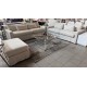 WATEGO FABRIC LOUNGE SUITE 3.5 + 3 SEATER & OTTOMAN - WARWICK HAVEN NATURAL 