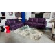 PURPLE MICROSUEDE LOUNGE SUITE 3 + 2 SEATER