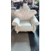 WHITE ARMCHAIR WITH PAINTED GOLD TRIM