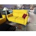 MUSTARD FABRIC LOUNGE SUITE 2.5 + 2 SEATER (N237P) 011-12-08-24