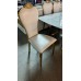 MARBLE LOOK GLASS DINING TABLE WITH GOLD FRAME& 6 CHAIRS