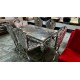 7 PIECE DINING SUITE - GREY MARBLE TABLE WITH 6 GREY/CHROME CHAIRS