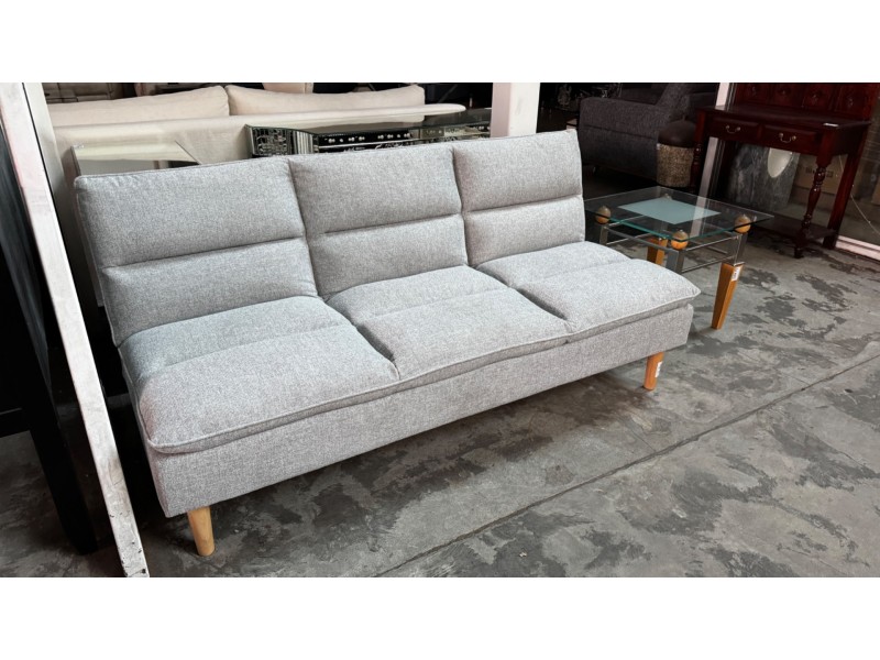 GREY FABRIC FOLD DOWN SOFA BED