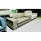 DYLAN 2 SEATER SOFA FULL LEATHER LOUNGE - VILLA STEEL 