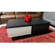 BLACK RESIN STONE TOP COFFEE TABLE- LARGE WITH DRAWERS