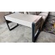 SHADOW WRITING DESK 1.4M PU + BLACK STEEL (GF-405)