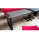 SHADOW WRITING DESK 1.4M DARK GREY PU + BLACK STEEL (GF-405)