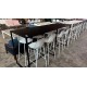 9 PIECE BAR TABLE SETTING 2400 X700 X 1100MM WITH 8 CHAIRS