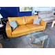 TRISTAN 2.5 SEATER LEATHER LOUNGE - VILLA HONEY - RRP$3900 