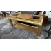 GOLD CONSOLE TABLE WITH GLASS INSERTS