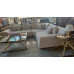 BEIGE FABRIC L-SHAPED LOUNGE