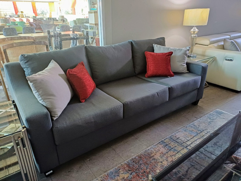 GREY FABRIC LOUNGE SUITE