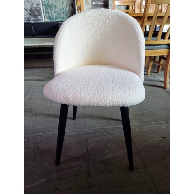 SET OF 4 CREAM BOUCLE DINING CHAIRS
