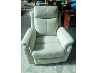 INDRA LEATHER ELECTRIC SINGLE RECLINER - VILLA OYSTER RRP$1690 (2241C182) 011-05-12-24