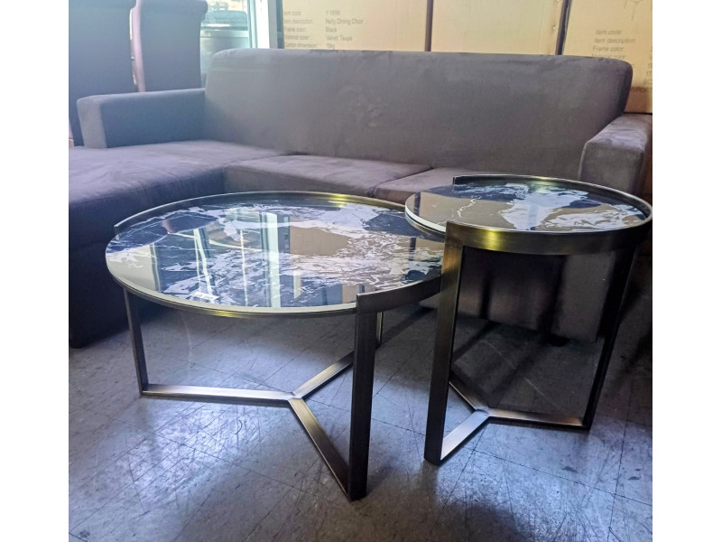 LORENZO COFFEE TABLE SET - STONE TOP