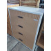 4 DRAWER WHITE & TIMBER LOOK TALLBOY - 800X450X1000MM (M37-TB)