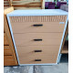 4 DRAWER WHITE & TIMBER LOOK TALLBOY - 800X450X1000MM (M37-TB)