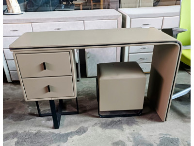 DRESSING TABLE - MICROFIBRE FABRIC + STOOL (#D5) SOLD AS IS