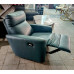 BLUE ITALIAN LEATHER RECLINER - MANUAL (#FM317)