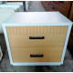2 DRAWER WHITE & TIMBER LOOK BEDSIDE CABINET - 550X400X500MM (M37-BS)