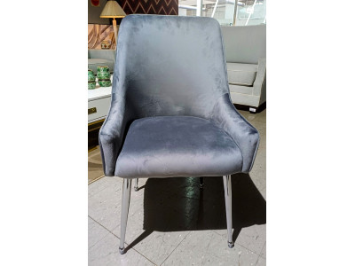 ROYALE GREY VELVET DINING CHAIR