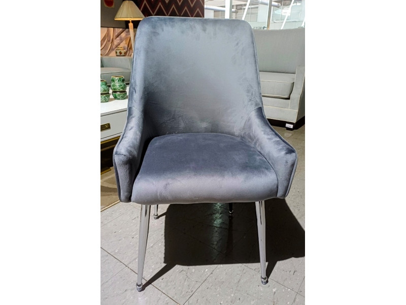 ROYALE GREY VELVET DINING CHAIR