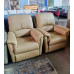 PAIR OF DONA LEATHER ELECTRIC RECLINERS - VILLA TAUPE RRP$3500 (014/015-03-07-25)2347C476