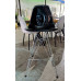 SET OF 4 EAMES REPLICA BAR STOOLS IN GLOSS BLACK WITH CHROME FRAME 65CM SEAT HEIGHT SET OF 4 EAMES REPLICA BAR STOOLS IN GLOSS BLACK WITH CHROME FRAME 65CM SEAT HEIGHT
