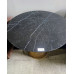 1 METRE ROUND BLACK MARBLE TOP TABLE WITH GOLD BASE