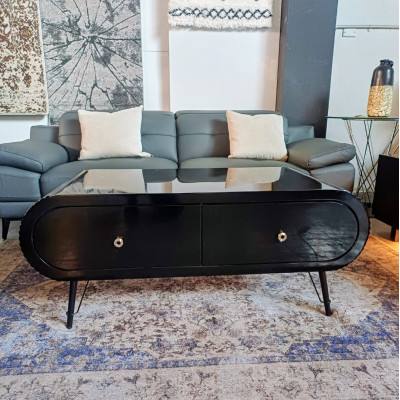BLACK 4 DRAWER COFFEE TABLE