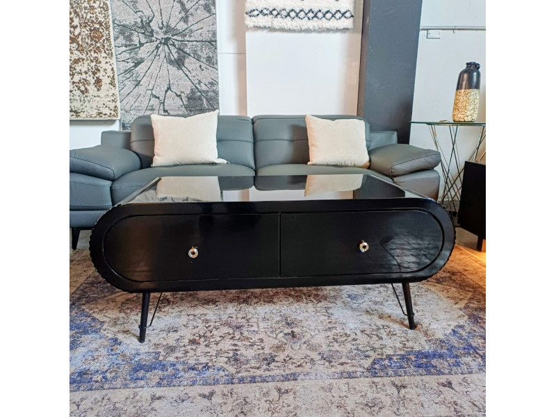 BLACK 4 DRAWER COFFEE TABLE