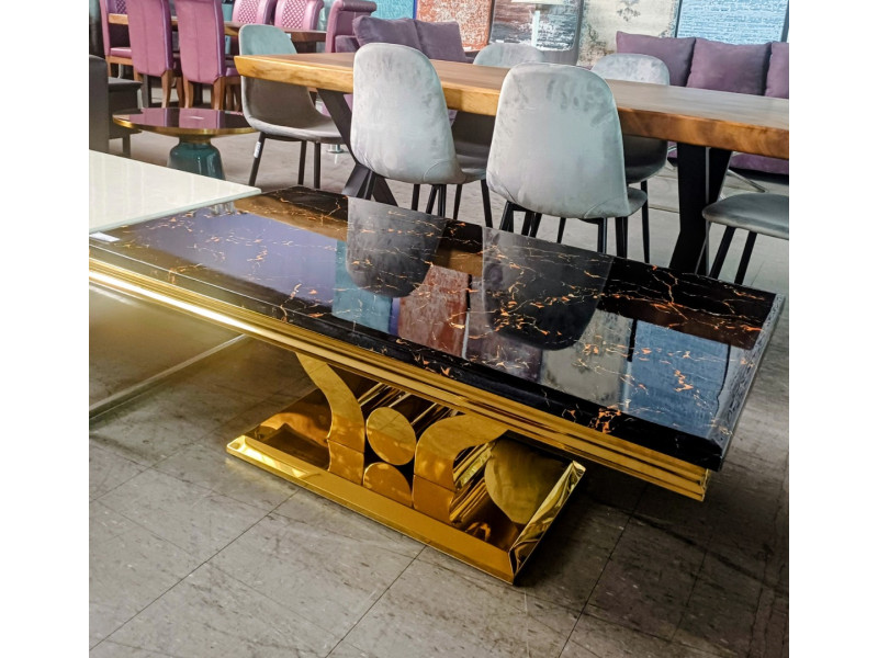  COFFEE TABLE WITH GOLD BASE 
