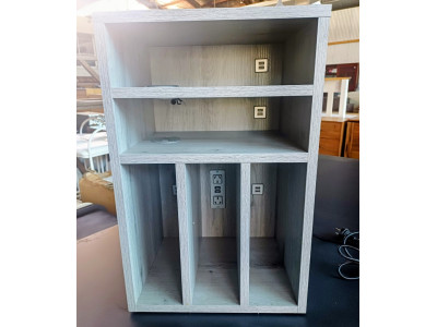 GREY WASH CHARGING STATION - CHARGING DOCK, USB & 2 POWER POINTS