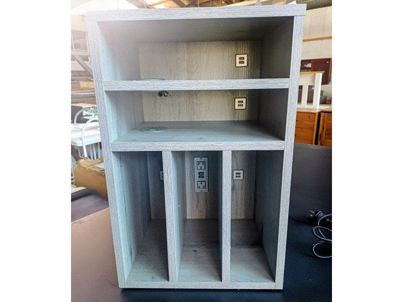 GREY WASH CHARGING STATION - CHARGING DOCK, USB & 2 POWER POINTS GREY WASH CHARGING STATION - CHARGING DOCK, USB & 2 POWER POINTS