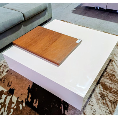 STORAGE COFFEE TABLE CHAMPAGNE/WALNUT