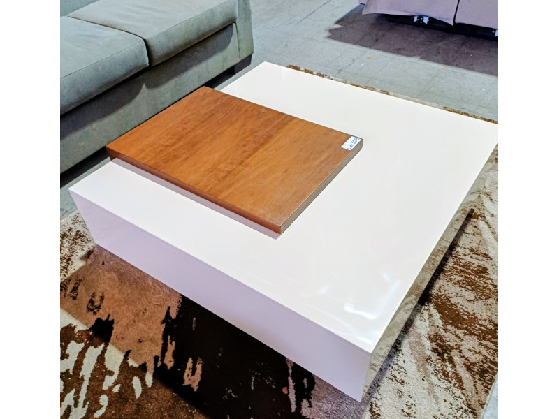 STORAGE COFFEE TABLE CHAMPAGNE/WALNUT