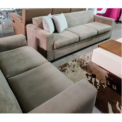 LATTE SUEDE LOUNGE SUITE 3.5 + 2.5 SEATER