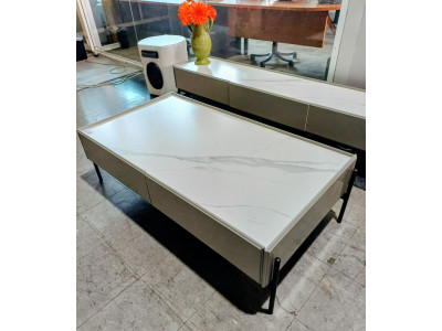 MARBLE LOOK COFFEE TABLE WITH 4 DRAWERS (#713) MARBLE LOOK COFFEE TABLE WITH 4 DRAWERS (#713)