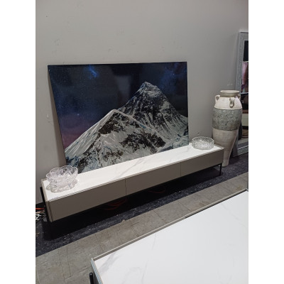 MARBLE LOOK LOW LINE TV UNIT WITH 3 DRAWERS (#713)