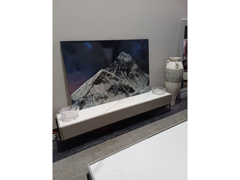 MARBLE LOOK LOW LINE TV UNIT WITH 3 DRAWERS (#713)
