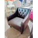 DARK BROWN LEATHER FEATURE CHAIR