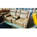 TEXAN LEATHER LOUNGE SUITE - 3 SEATER + 2 SEATER WITH SMART HOME THEATRE + 1 SEATER ALL ELECTRIC RECLINING - GREENWICH MINK