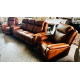 INDRA FABRIC LOUNGE SUITE 3 SEATER + 2 X 1 SEATERS ALL ELECTRIC RECLINING - EASTWOOD TAN (2408C245) #035/036/037-05-12-24