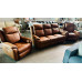 INDRA FABRIC LOUNGE SUITE 3 SEATER + 2 X 1 SEATERS ALL ELECTRIC RECLINING - EASTWOOD TAN (2408C245) #035/036/037-05-12-24