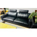 LAVINE LEATHER LOUNGE SUITE 3 + 2.5 SEATER SWING BACK  - PREMIUM CHARCOAL